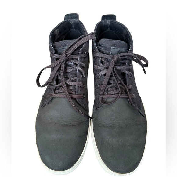 Timberland Davis Square Black Leather & Cordura Canvas Ortholite Chukka Shoe 10 - Picture 11 of 16